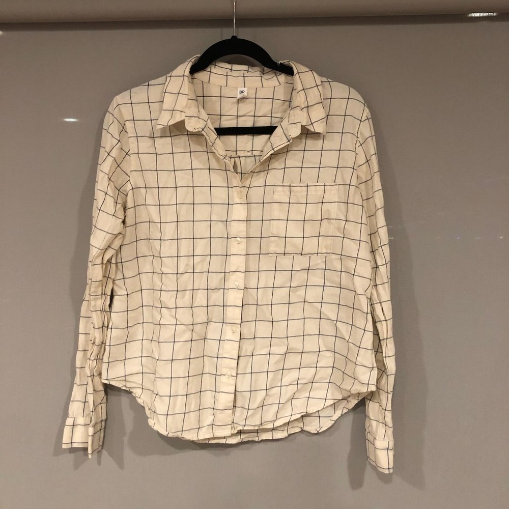 Natural White BP Striped Flannel